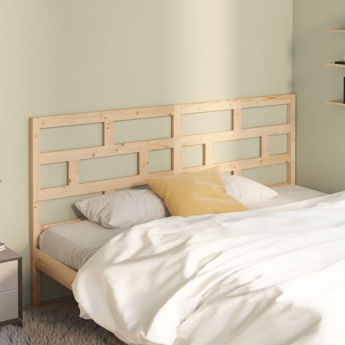 Grenen hoofdeinde 206 x 4 x 100 cm voor bedden zonder hoofdeinde - Rustiek design van natuurlijk hout voor slaapkamer - exclusief voor speciale bedframes - stijlvol meubelstuk