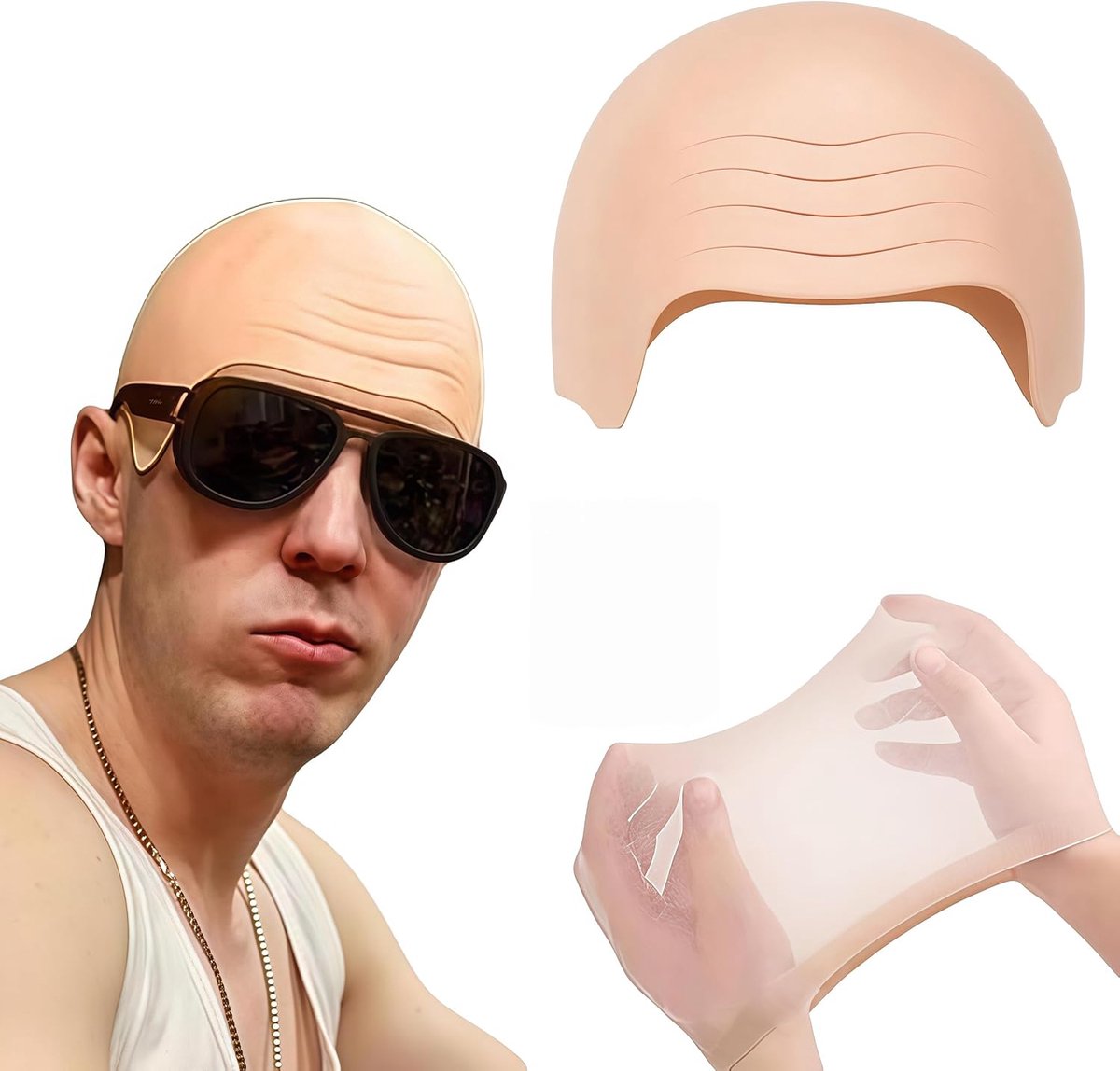 Cap Latex met pruikenkappen voor Halloween Cosplay