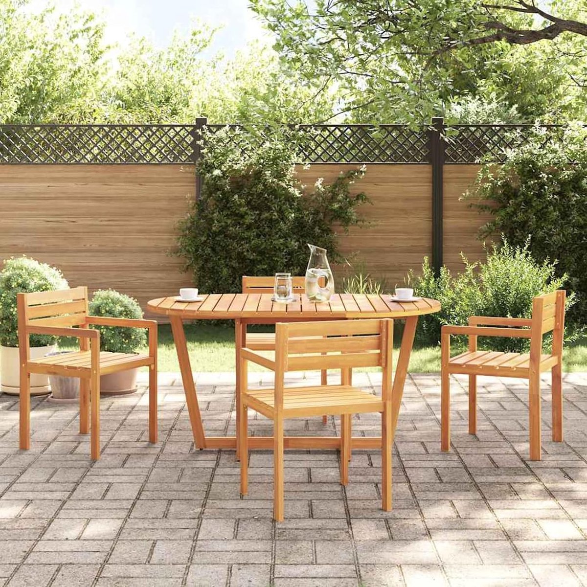 Tuineettafel, ovaal, eetgroep, outdoor tuinset, balkonmeubel, 150 x 90 x 75 cm, massief acaciahout, voor terras, balkon, restaurant