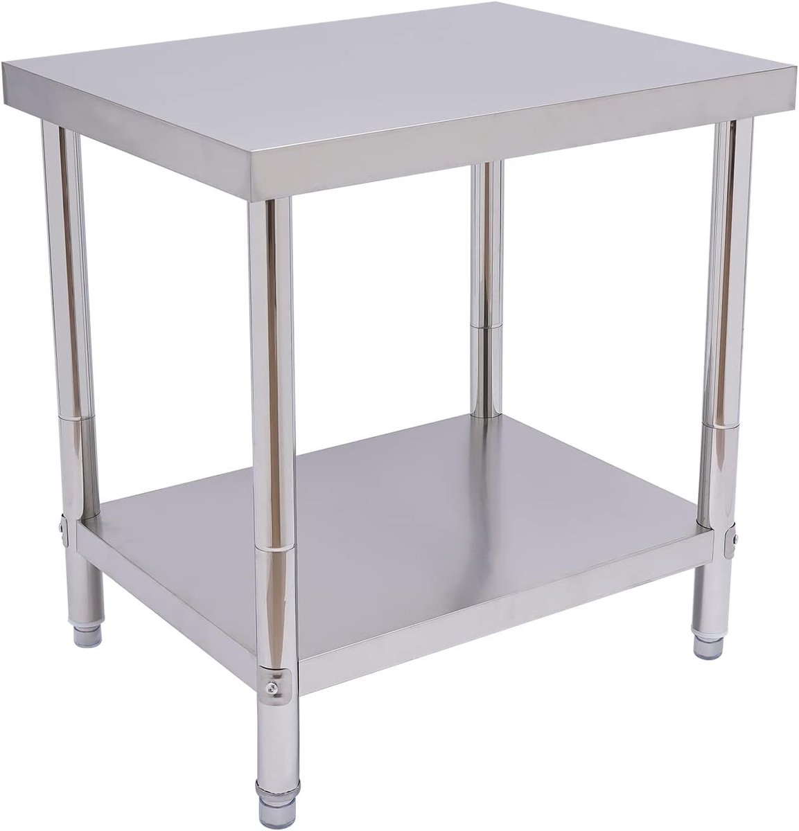 Tafel voor voorbereiding en werk, 76 x 61 cm, commerciële heavy duty food prep werkable met opbergrek voor restaurant, huis en hotel