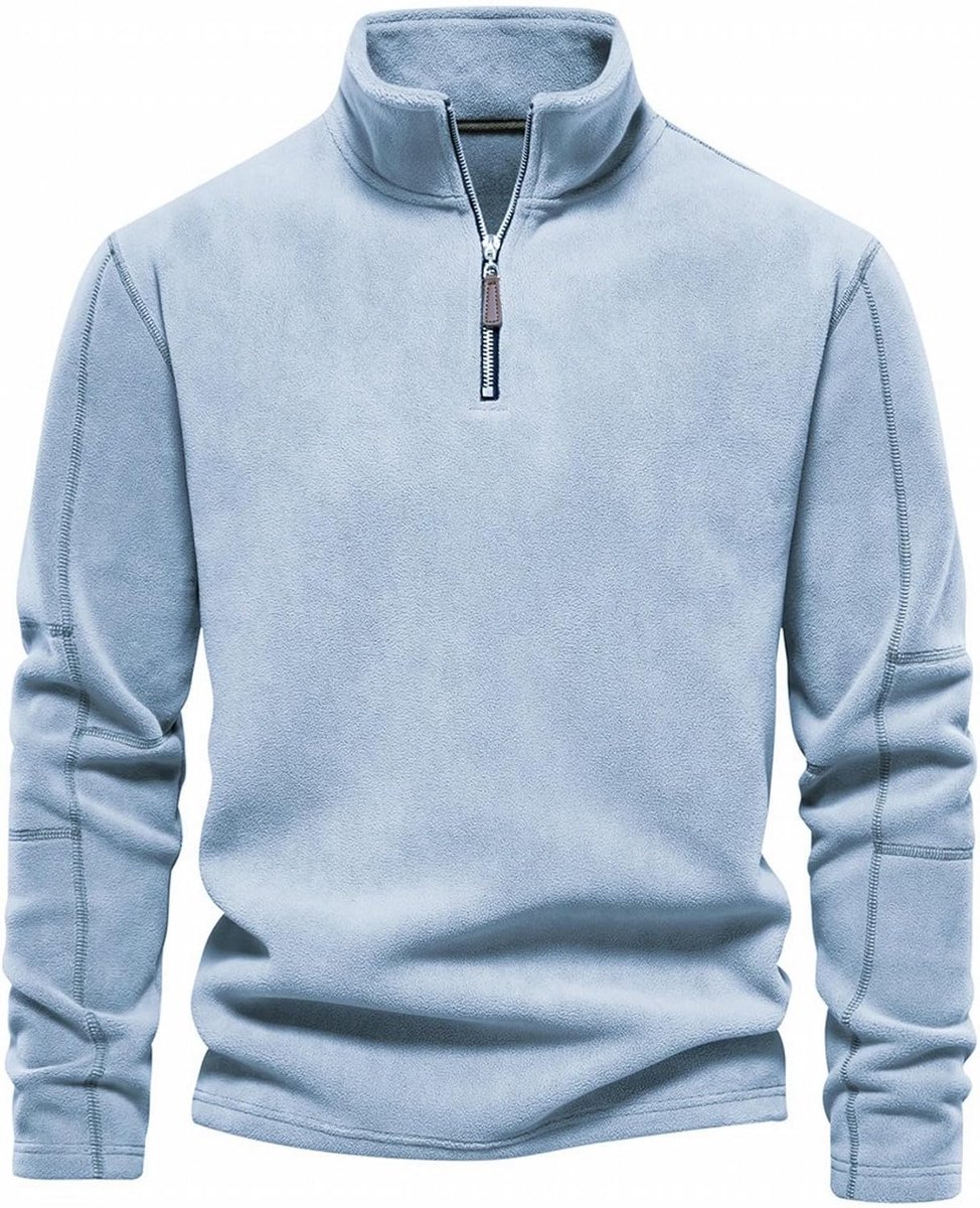 Fleecejack voor heren, winter, herfst, ritssluiting, lange mouwen, opstaande kraag, fleece sweatshirt