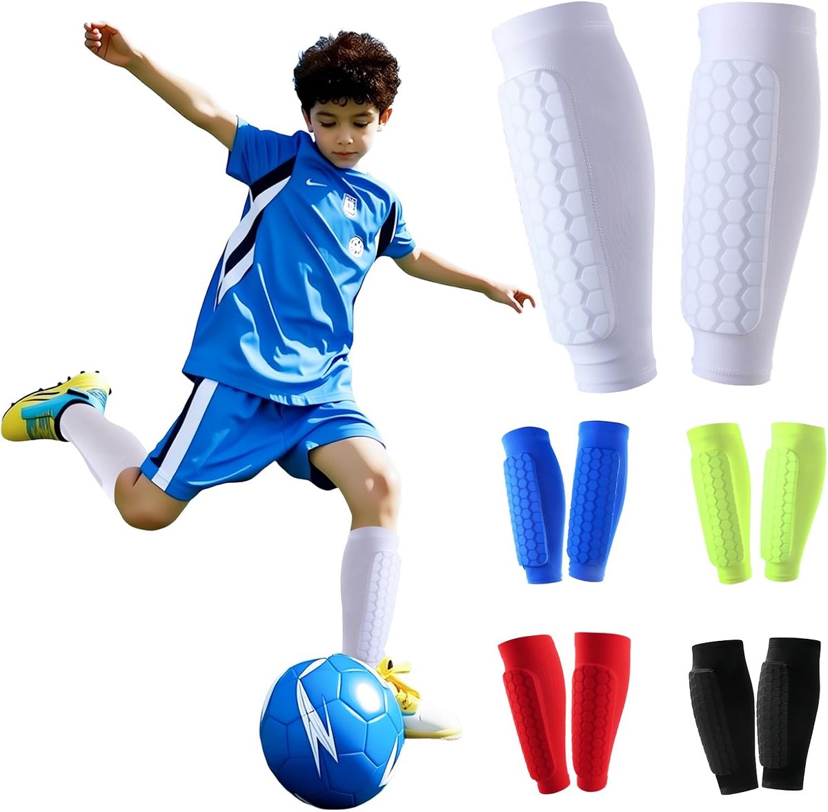Scheenbeschermers voor kinderen, ademend en schokbestendig, voor jongens en meisjes, ideaal voor voetbal, basketbal, fietsen en wandelen