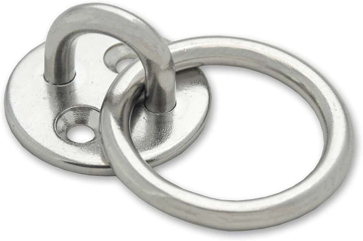 Gmar68 losse ring – roestvrij staal, diameter 5 mm ronde set van 2 platen, ring binnendiameter 30 mm diameter 33 mm, platina grijs, set van 2 stuks