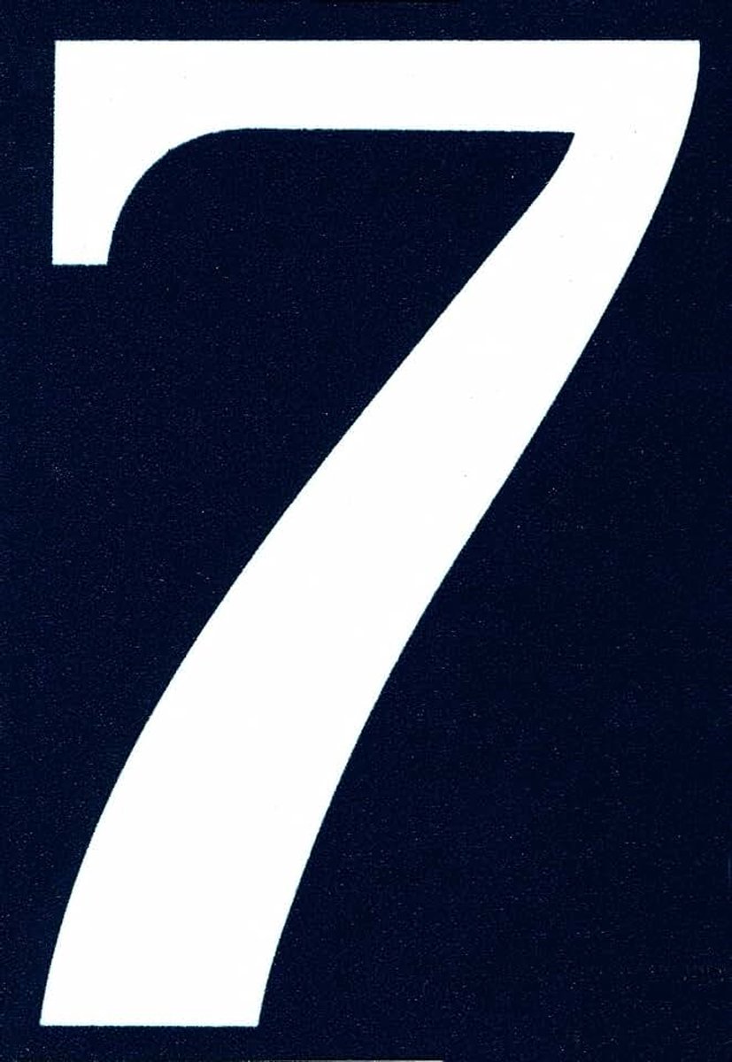 Straatnummer - cijfer "7" - zelfklevend PVC - 110 x 40 mm
