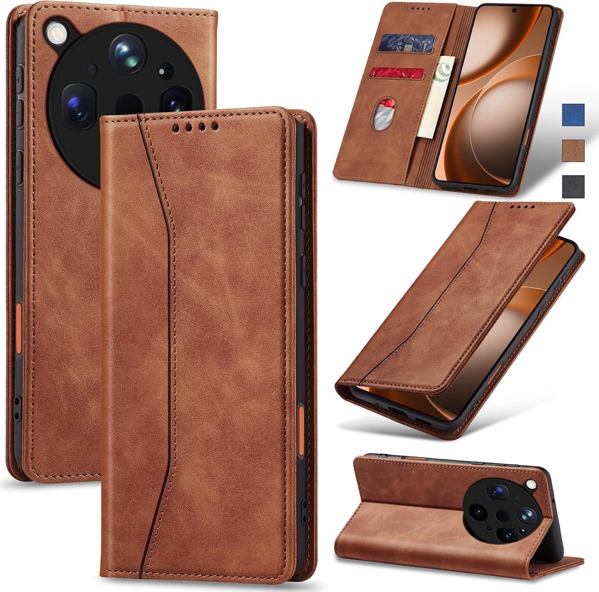 Hoesje voor OPPO Find X9 Ultra,Bruin