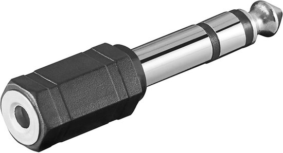 Goobay hoofdtelefoonadapter, AUX-jackplug 6,35 mm naar 3,5 mm, met ABS-kunststof behuizing en 3,5 mm jackbus