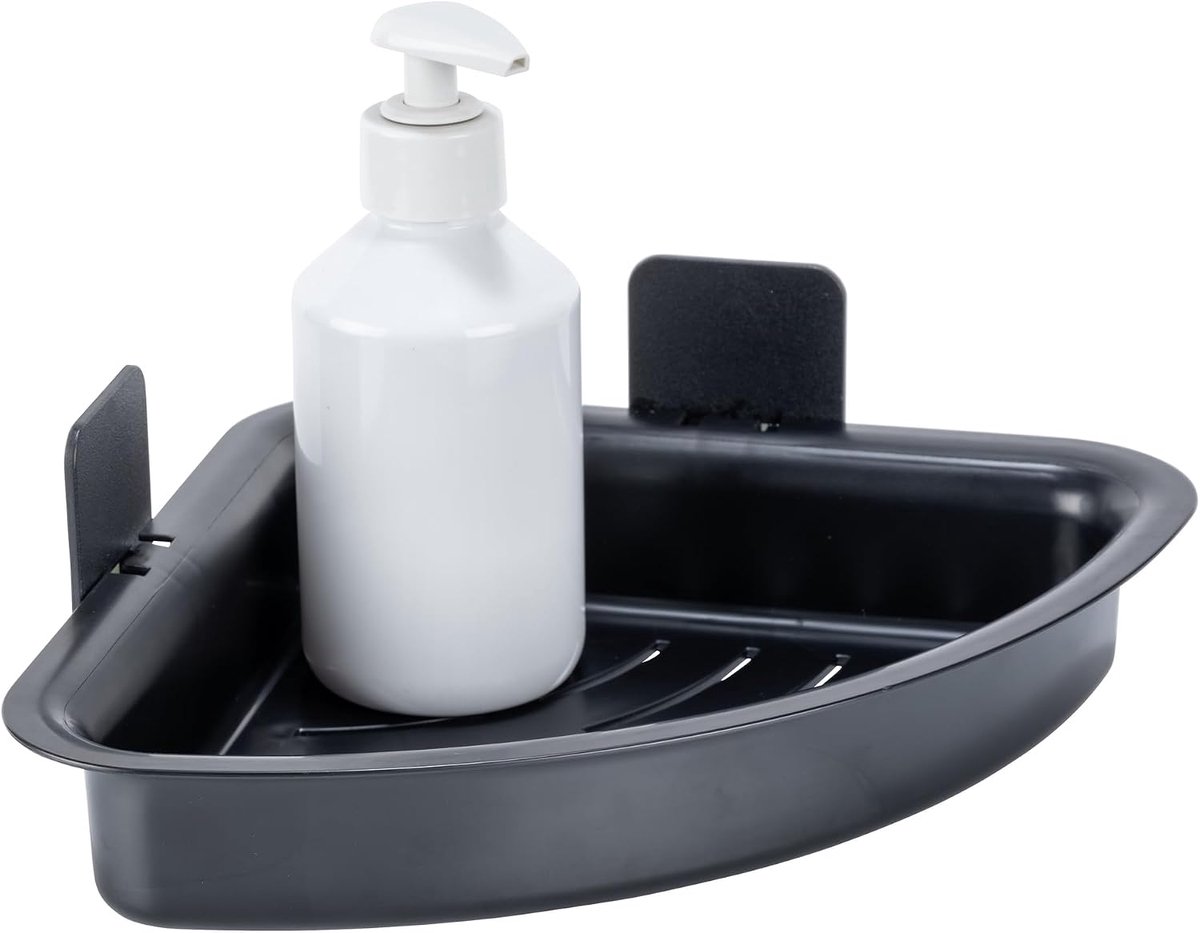 Hoekplank Mod. Parma, zwart, kunststof, 23,3x11,5x13,8 cm