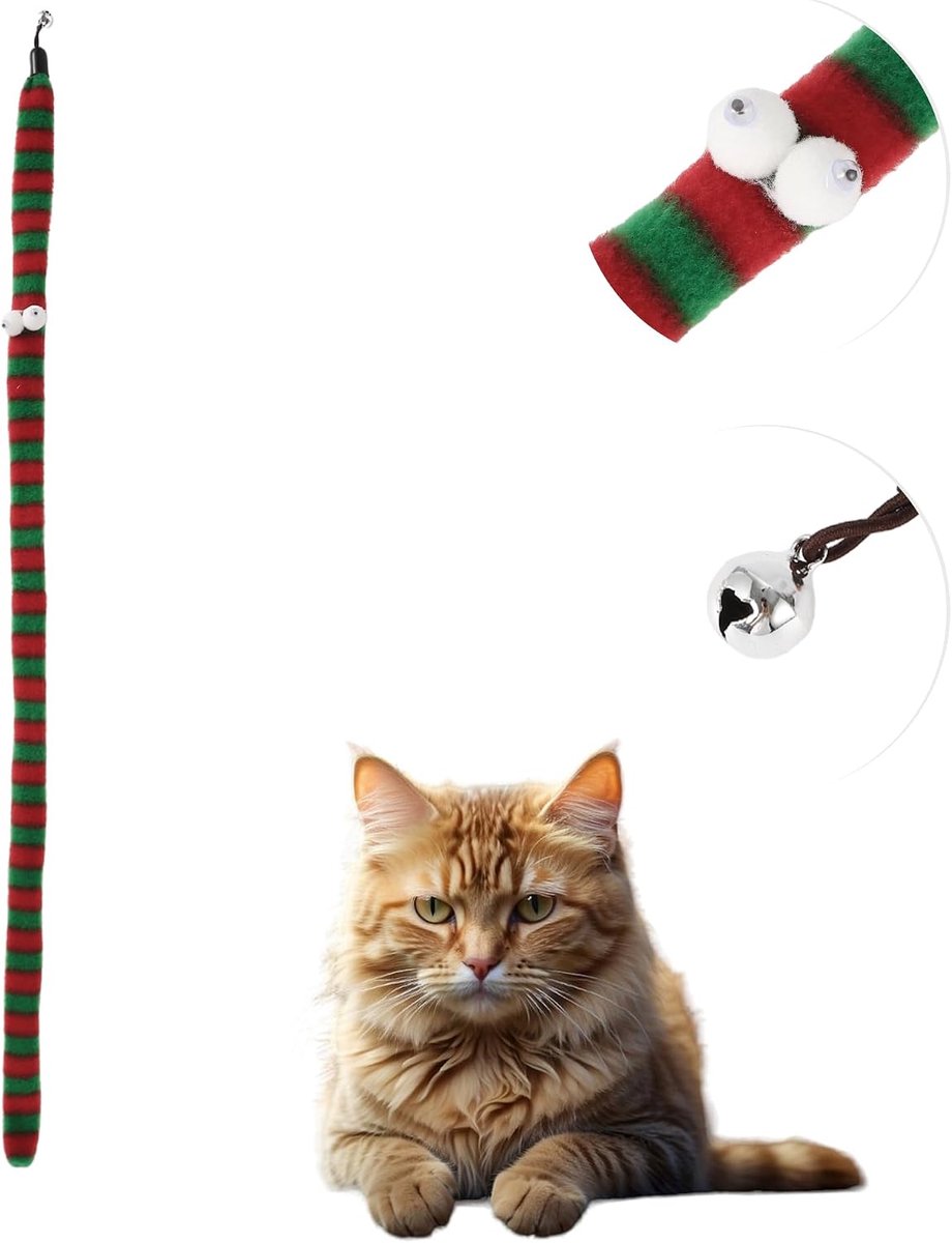 Toverstaf voor katten, vervanging, navulaccessoires voor kattenstok, rood en groen