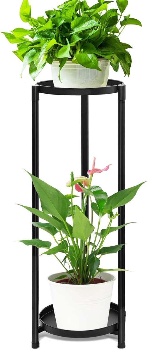 metaal, bloempot, standaard, bloempothouder, binnen en buiten, plantenhouder voor terras, tuin, balkon, woonkamer (A)