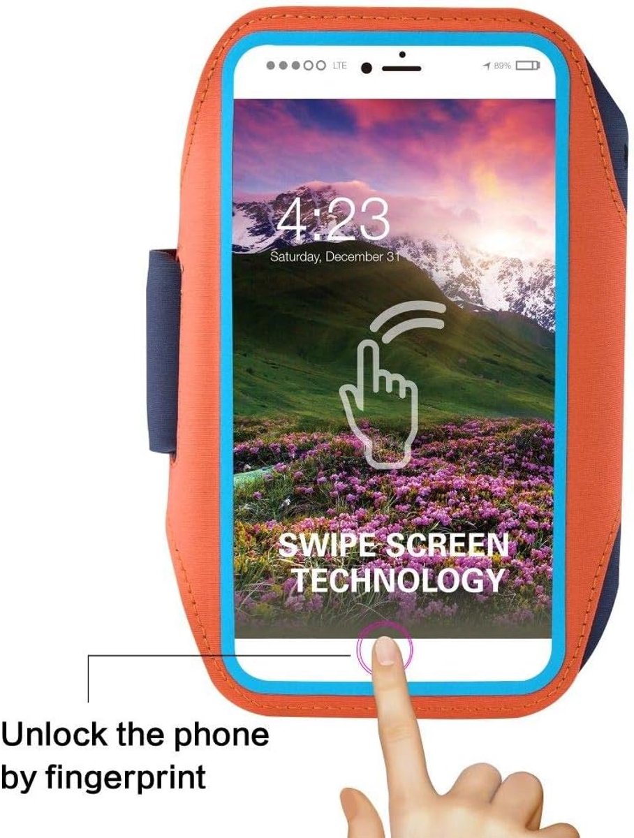 Hoes ultradunne armband sport wandelen hardlopen fitness fietsen sportschool voor MEIZU M8 (2019) - oranje