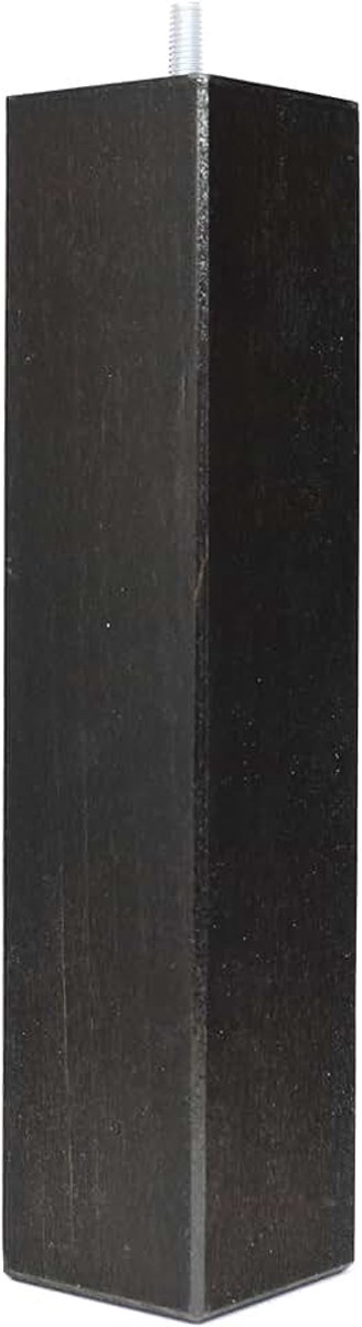 Pieds, 4 stuks lattenbodem, vierkant, hout, zwart, 25 x 5,5 x 5,5 cm, wengé-kleur