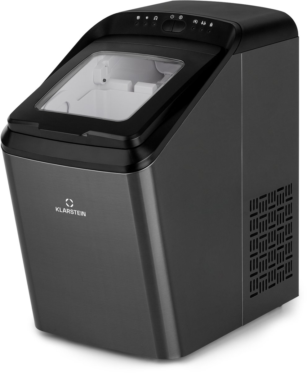 Klarstein ijsblokjesmachine klein, 2,8L ijsblokjesmaker, ijsblokjesmachine voor 15 kg grote en Kleine ijsblokjes, Mini ijsblokjesmachine, ijsblokjesmaker zelfreinigend - voor Bar voor Thuis - IJsschep - RVS - Ice Maker