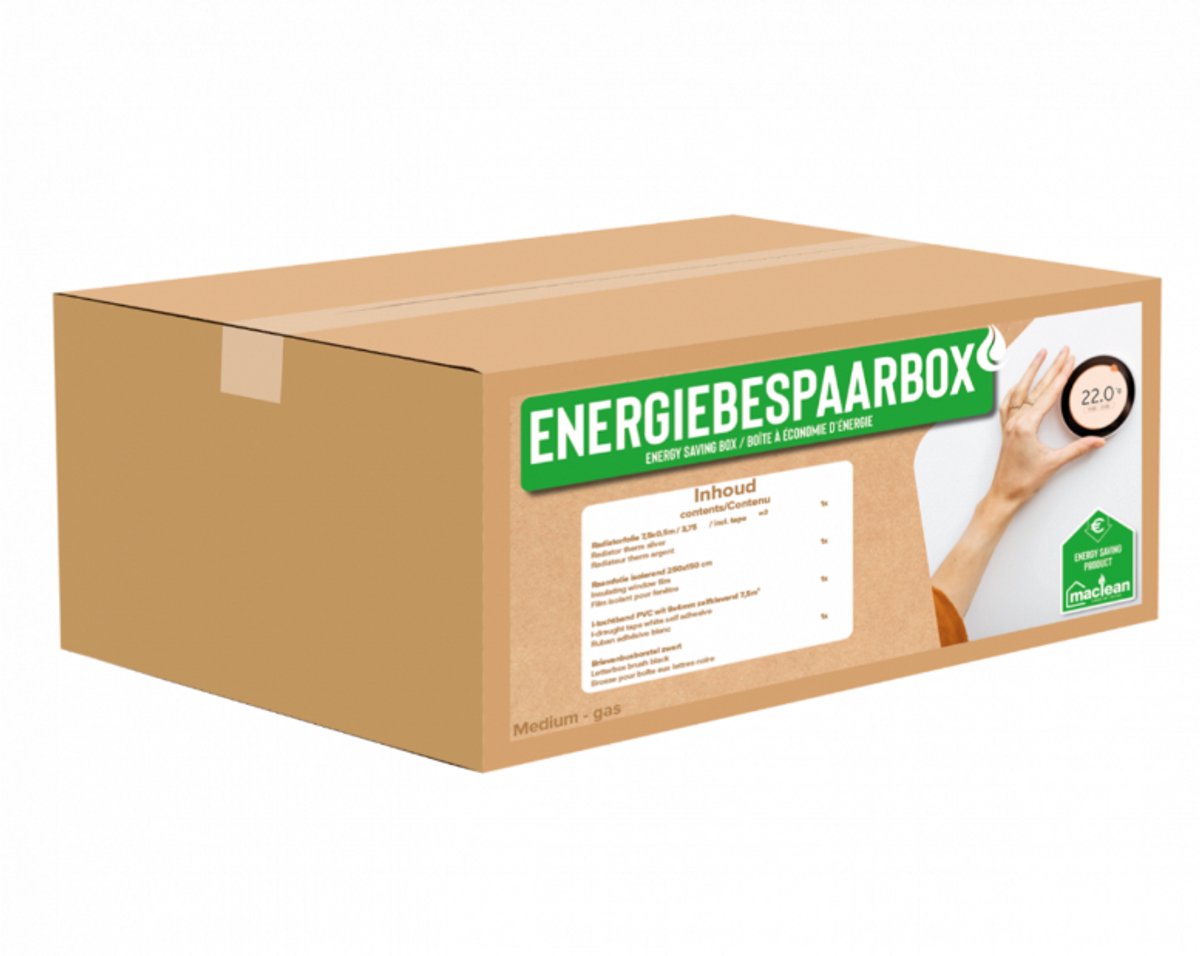 Energiebespaarbox medium radiatorfolie raamfolie tochtband