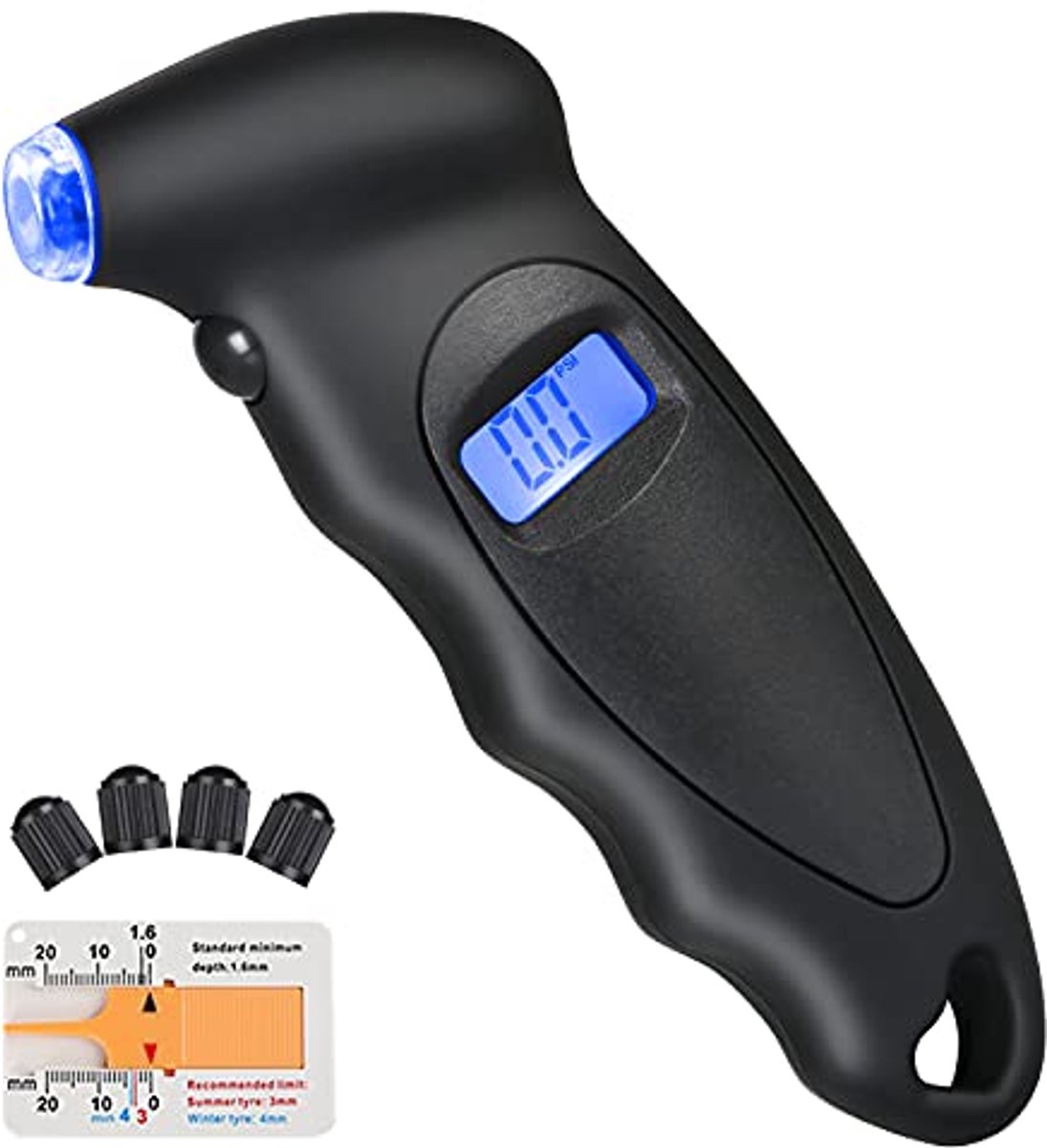Digitale Bandenspanningsmeter met Groot LCD-Display – Voor Auto, Motor, Fiets en Truck
