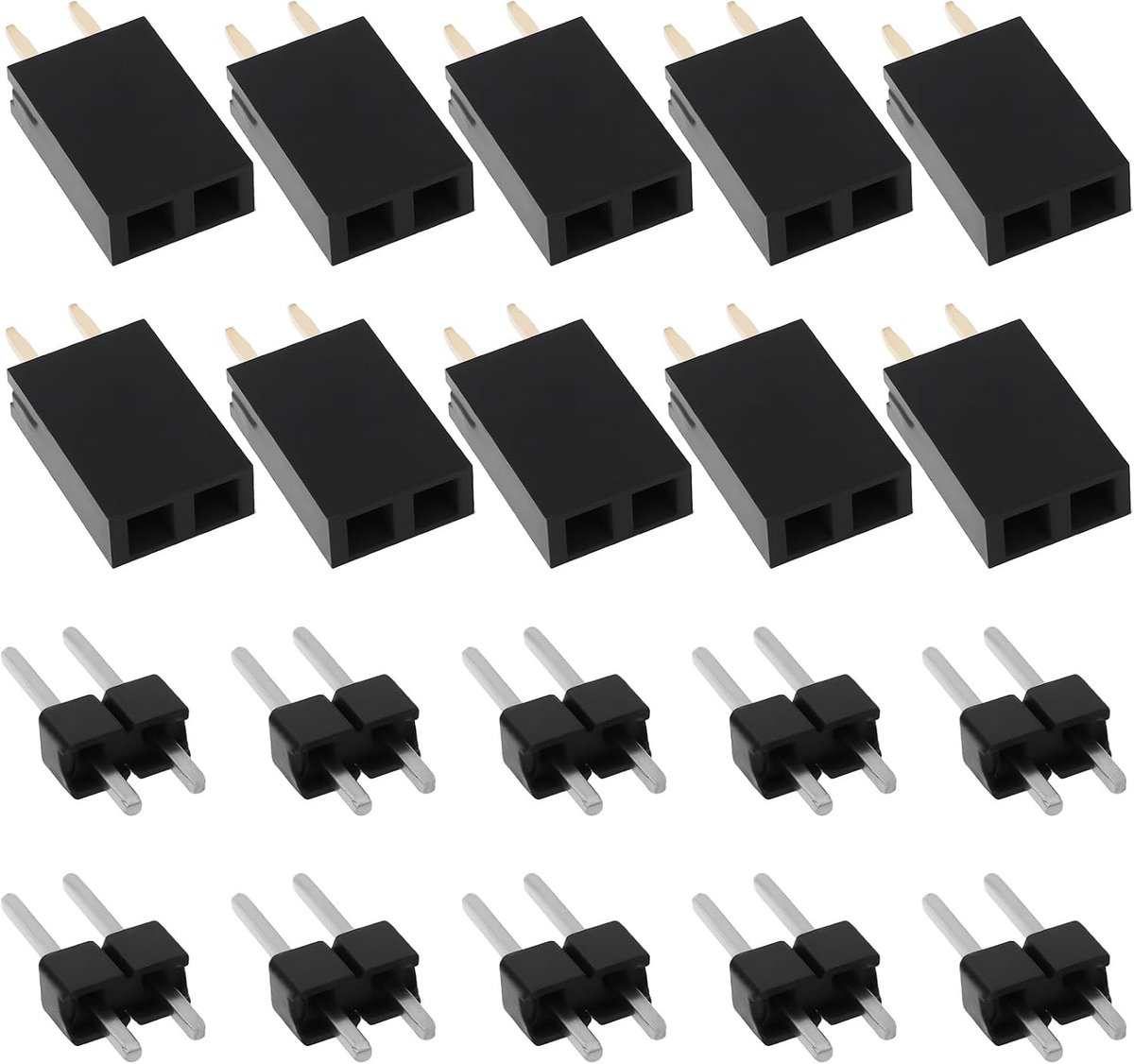 50 Sets 2.54 2-Pin Micro Male en Female Connector Socket voor Elektronische Apparaten en Circuitborden