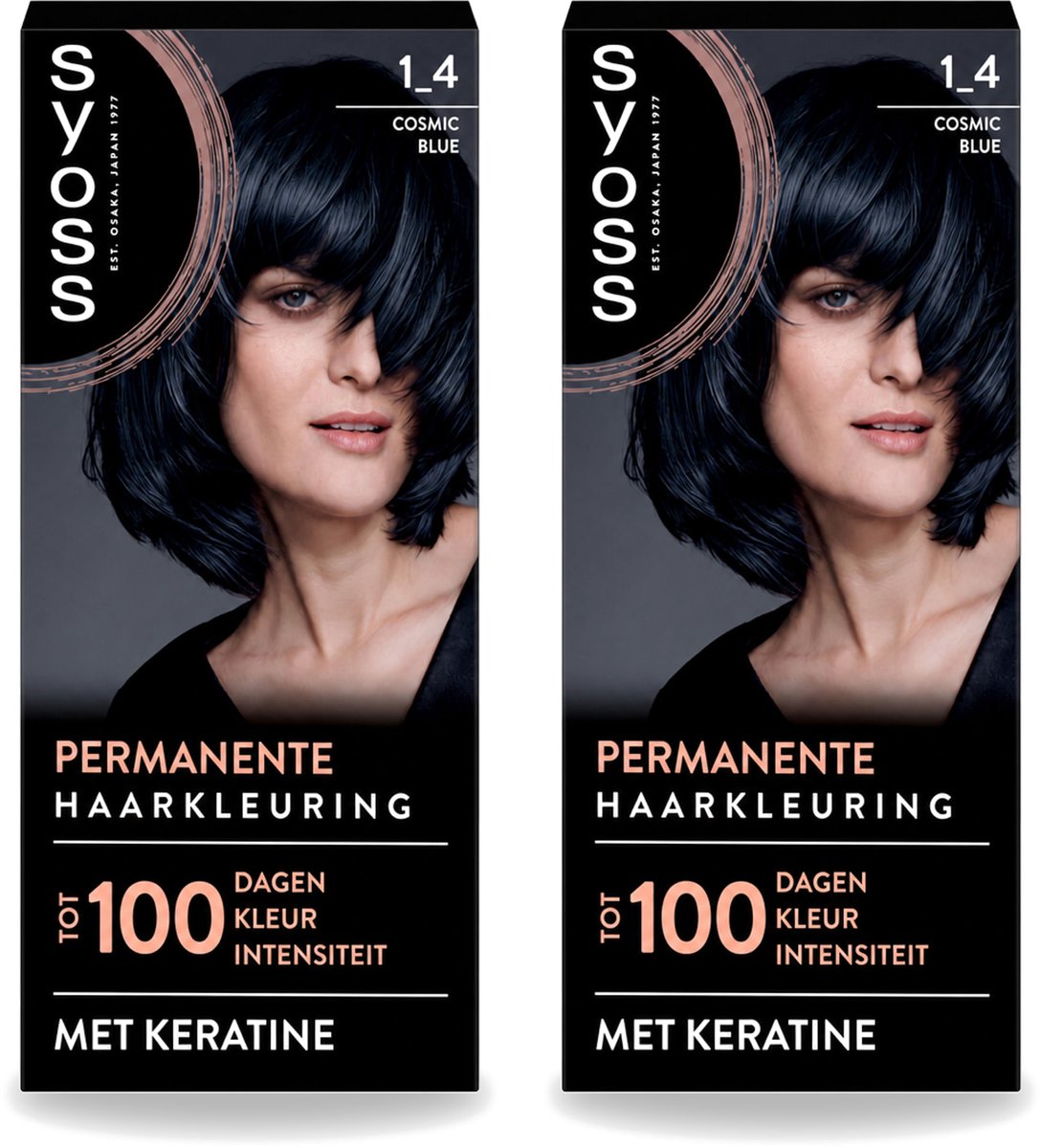 2 x SYOSS - Coloration 1-4 Cosmic Blue - Haarverf - Grijsdekking - Vermindert Haarbreuk - Voordeelverpakking - 2 stuks
