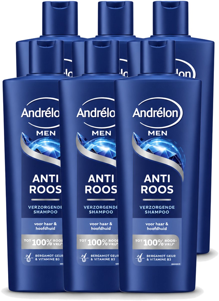 6 x Andrélon – Shampoo – Anti Roos Men – 400 ml - Voordeelverpakking - 6 stuks