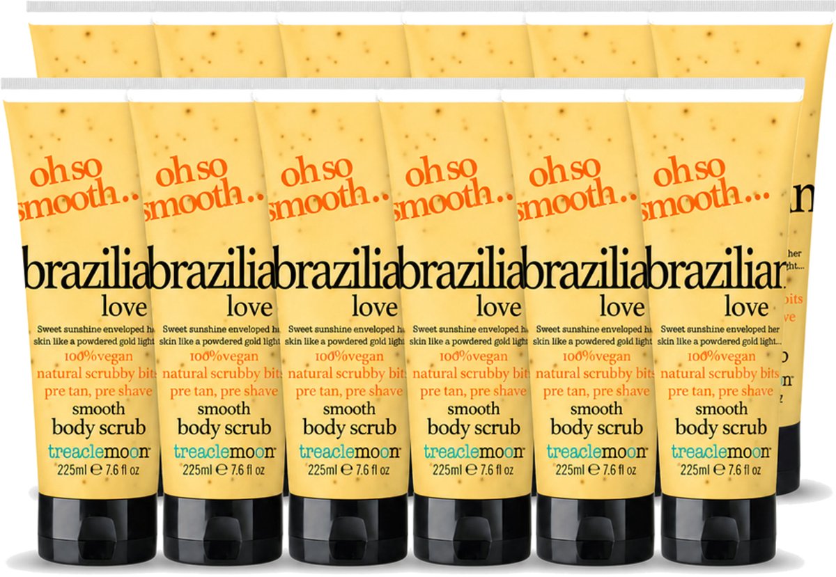 12 x Treaclemoon – Body Scrub – Brazilian Love – 225 ml - Voordeelverpakking - 12 stuks
