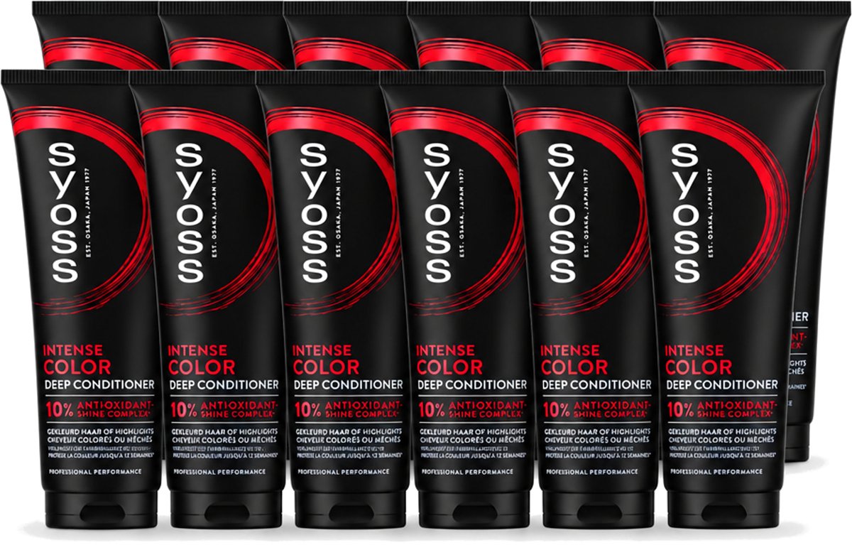 12 x Syoss - Intense Color - Deep Conditioner - Kleurbehoud tot 12 Weken - 250 ml - Voordeelverpakking - 12 stuks