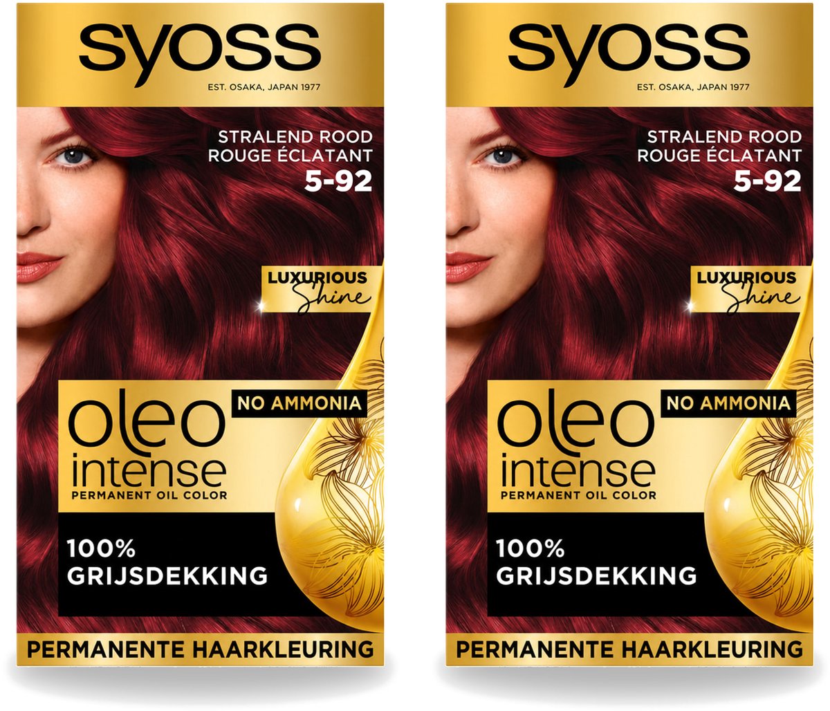 2 x SYOSS - Oleo Intense 5-92 - Haarverf - Permanente Haarkleuring - Stralend Rood - Langdurige Kleur - Voordeelverpakking - 2 stuks