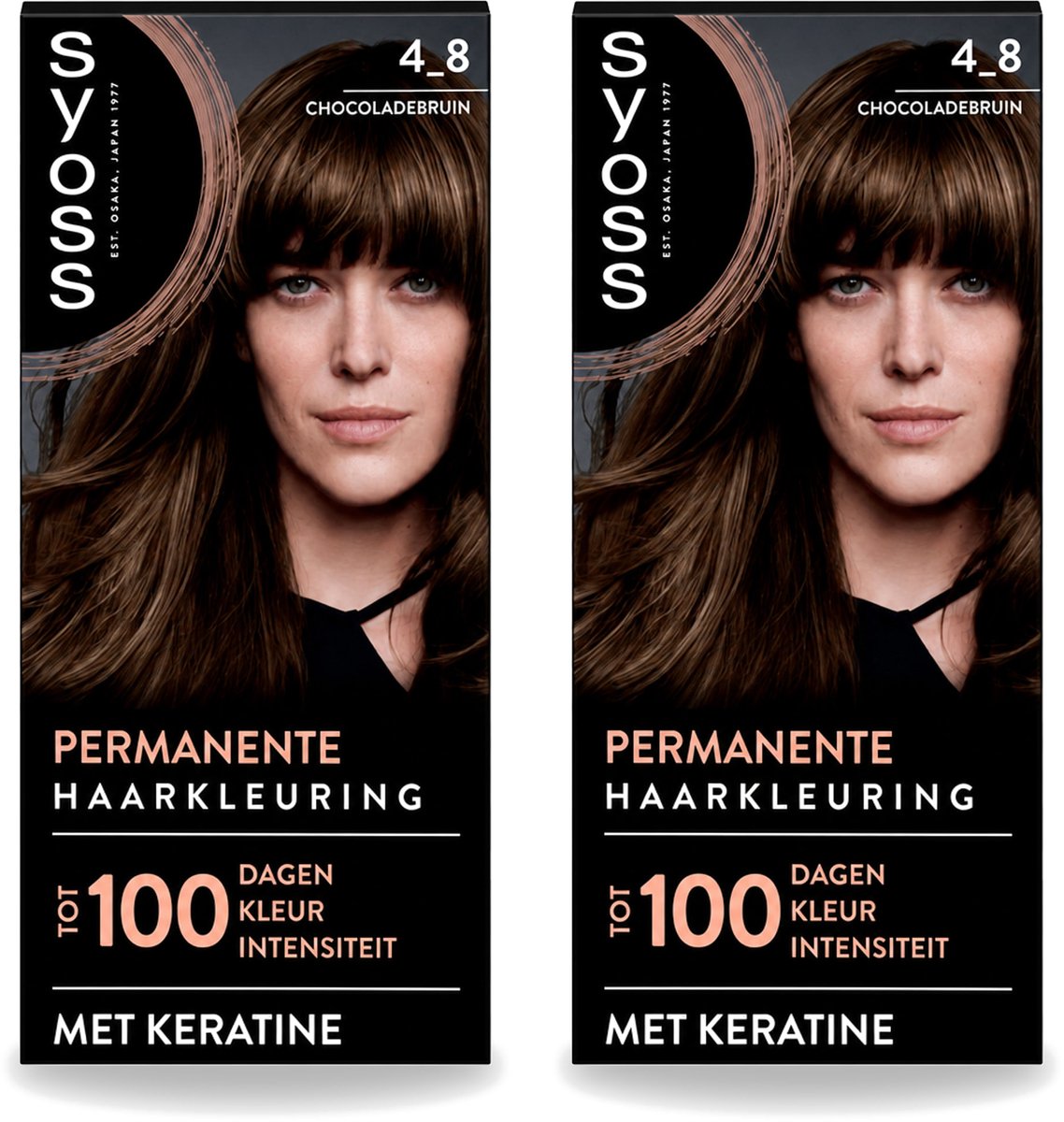 2 x SYOSS Permanent Coloration 4-8 - Haarverf - Chocolade Bruin - Voordeelverpakking - 2 stuks