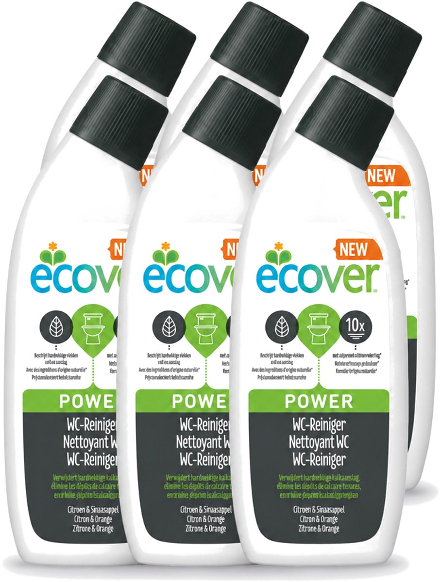 6 x Ecover - Toiletreiniger Power - 750 ml - Voordeelverpakking - 6 stuks