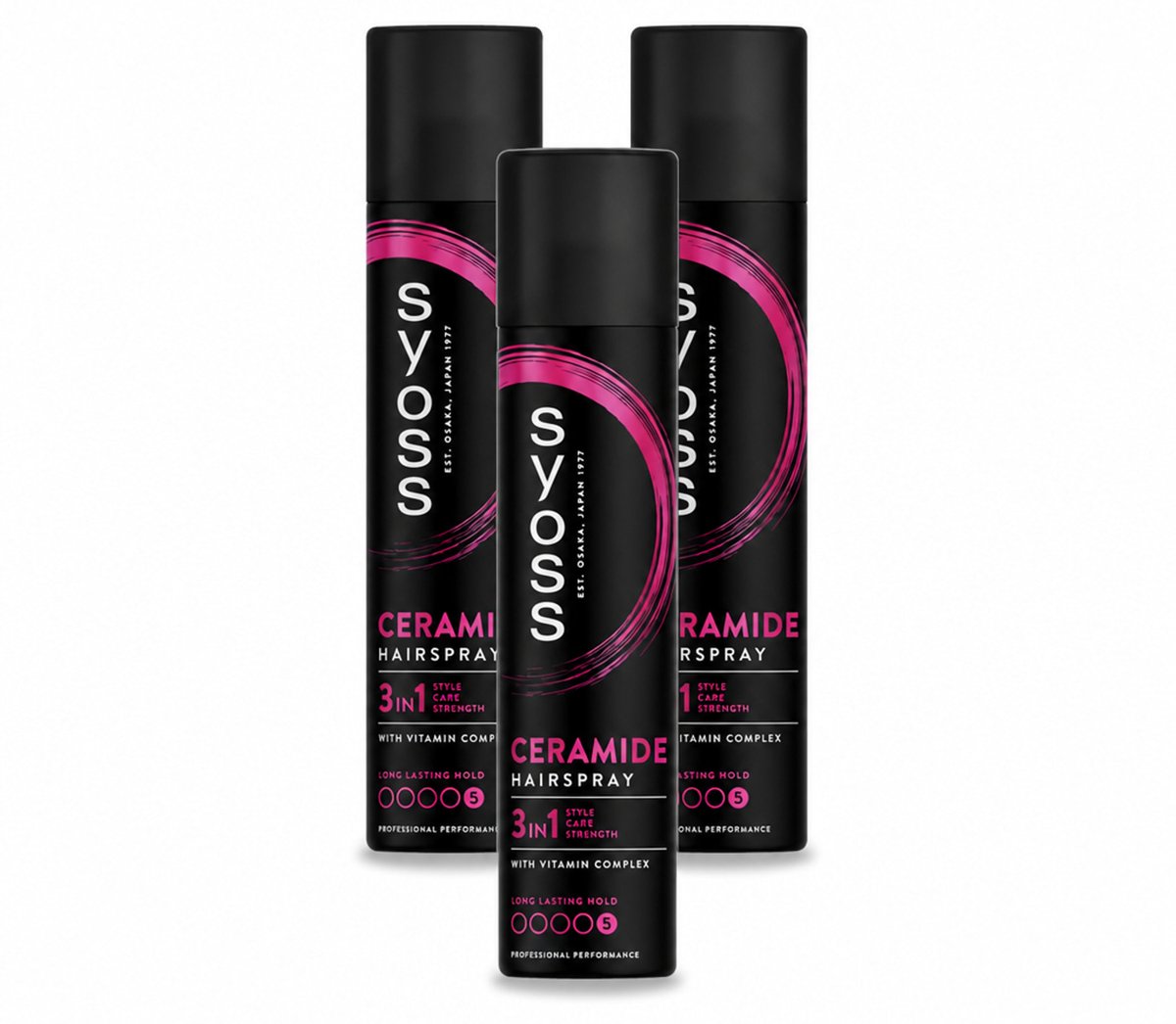 3 x Syoss - Ceramide - Haarspray - Herstelt Haarvezels - 300 ml - Voordeelverpakking - 3 stuks
