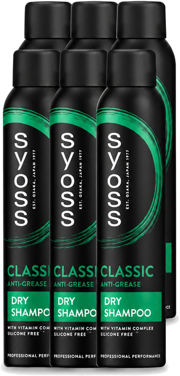6 x SYOSS - AntiGrease Droogshampoo - Shampoo - Langdurige Styling - 200ml - Voordeelverpakking - 6 stuks