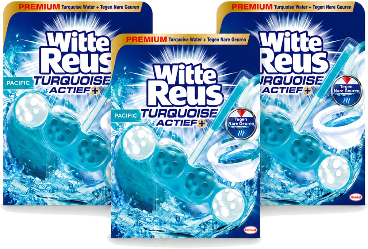 3 x Witte Reus - Turquoise Actief Toiletblok - 1 Toiletblok - Voordeelverpakking - 3 stuks