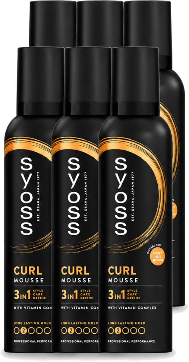 6 x Syoss - Curl - Haarmousse - Anti-Pluis & Bounce - 250 ml - Voordeelverpakking - 6 stuks