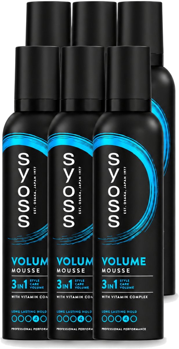 6 x Syoss - Volume - Haarmousse - Langdurige Volume - 250 ml - Voordeelverpakking - 6 stuks