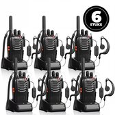 Infinity Goods Professionele Portofoon 6 Stuks - Walkie Talkie - 5km Bereik - LED Zaklamp - PMR 446 Mhz - Zwart