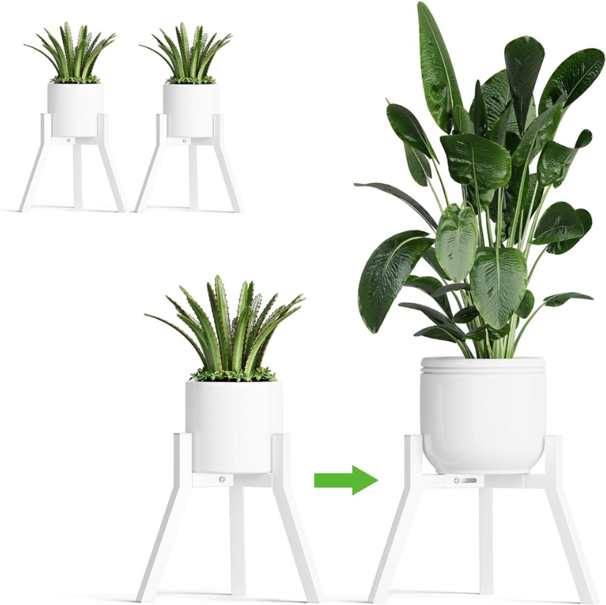 DYVNS® Plantentafel - Plantenstandaard voor Binnen en Buiten - Plantenrek - Verstelbaar - 2 Stuks - Wit