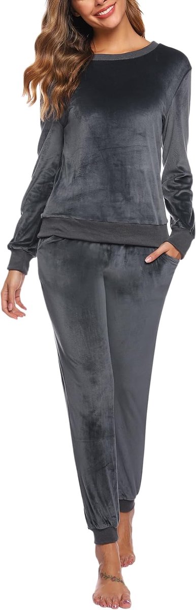 Joggingpak voor dames, sportpak, trainingspak, tweedelig, vrijetijdspak, katoenen outfit, huispak, set lange mouwen, ritssluiting, winter, joggingbroek, dames Activewear