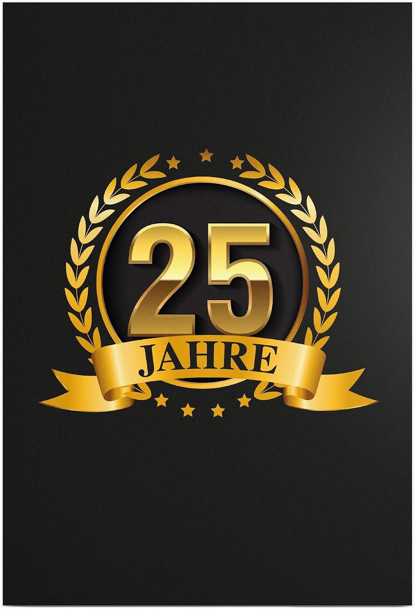 25 jaar goud, plastic bord - Cadeau 25. verjaardag, cadeau-idee verjaardagscadeau vijfentige, verjaardagsdeco/feestdecoratie/feestaccessoires/verjaardagskaart