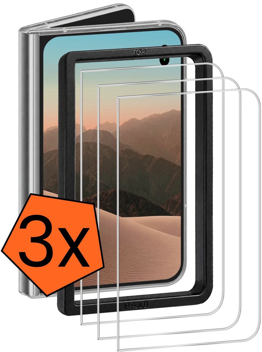 Screenprotector - 3 Stuks - Geschikt voor Apple iPhone Duo - Met Installatie Frame - Gehard Glas - Beschermglas - Tempered Glass - Screen Protector