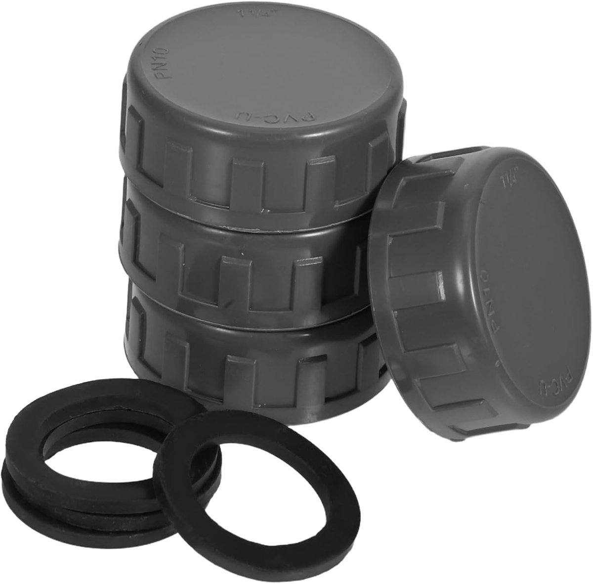4 Sets Buisfittingdoppen 1/4" Pvc Ronde Schroefdraad Slangaansluitingen Pvc Buisfittingen Met Ringschroefdopadapter Voor Diverse Loodgieterstoepassingen