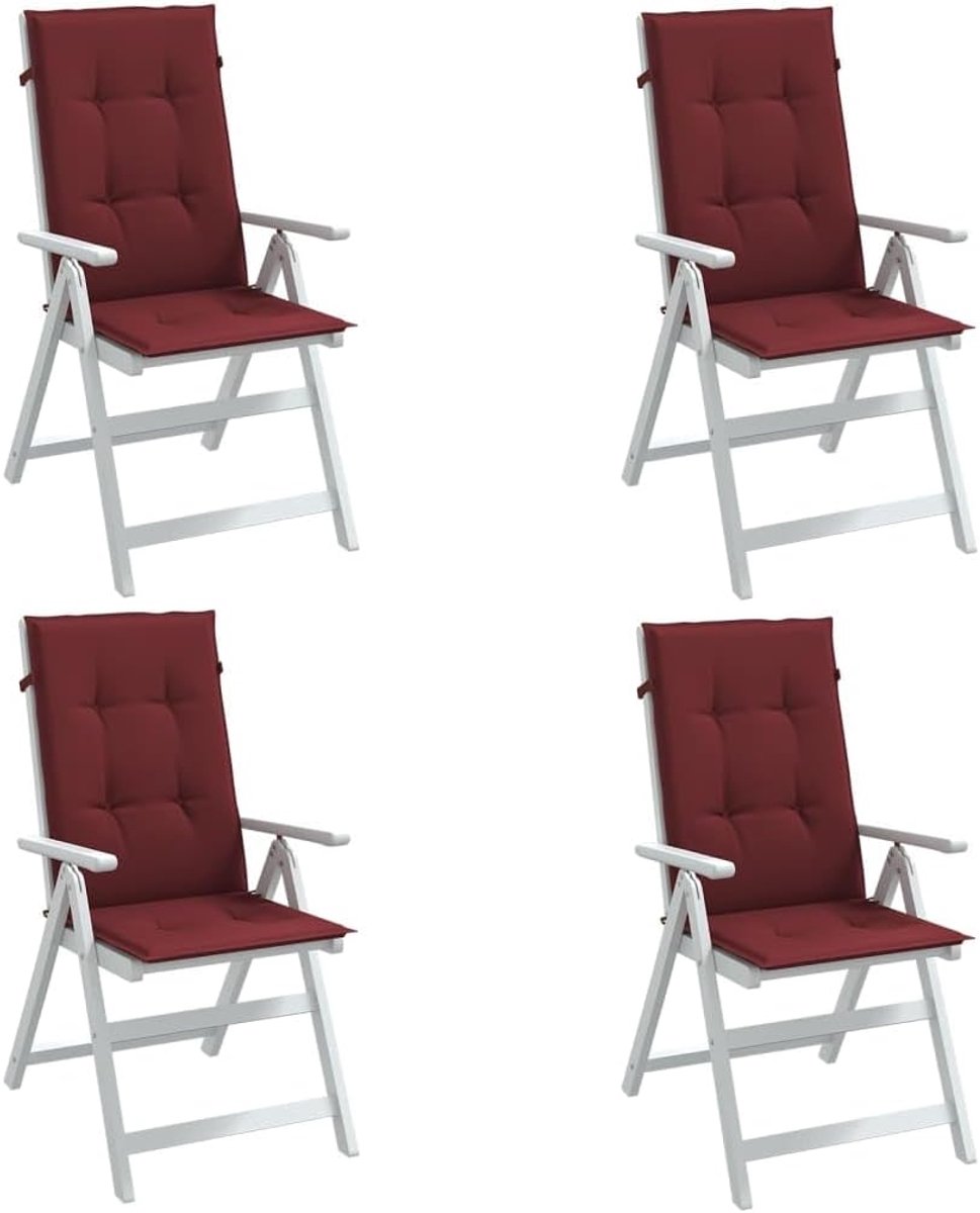 Rugleuning kussens 4 STK. Melange wijnrood 120x50x4 cm
