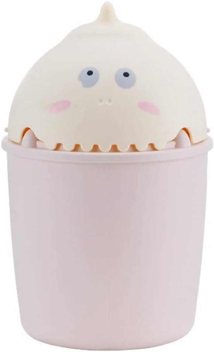 Prullenbak Creative Trash Can Dinosaurus Desktop prullenbak Woonkamer Slaapkamer Keuken Badkamer Garbage Bin Vuilnisbak (Color : Pink, Grootte : 4L)