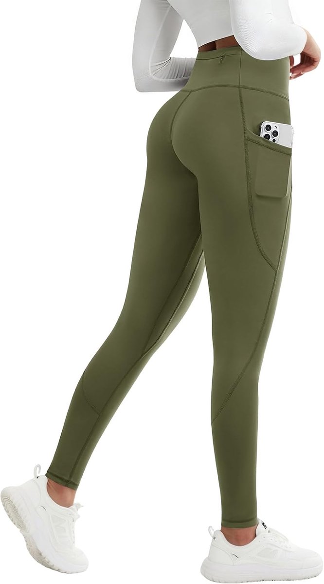 legging voor dames, fleece gevoerde thermische legging, winter, hoge taille, waterdicht, warme yogabroek, sportbroek, lang, outdoor, thermische broek, hardloopbroek, panty met zakken