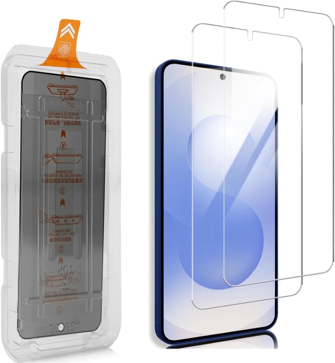 Screen protector voor Samsung Galaxy S25 5G, 2 stuks krasbestendige displaybeschermfolie, HD helder, zonder luchtbellen, Ultra Boven 9H+ Gehard glas