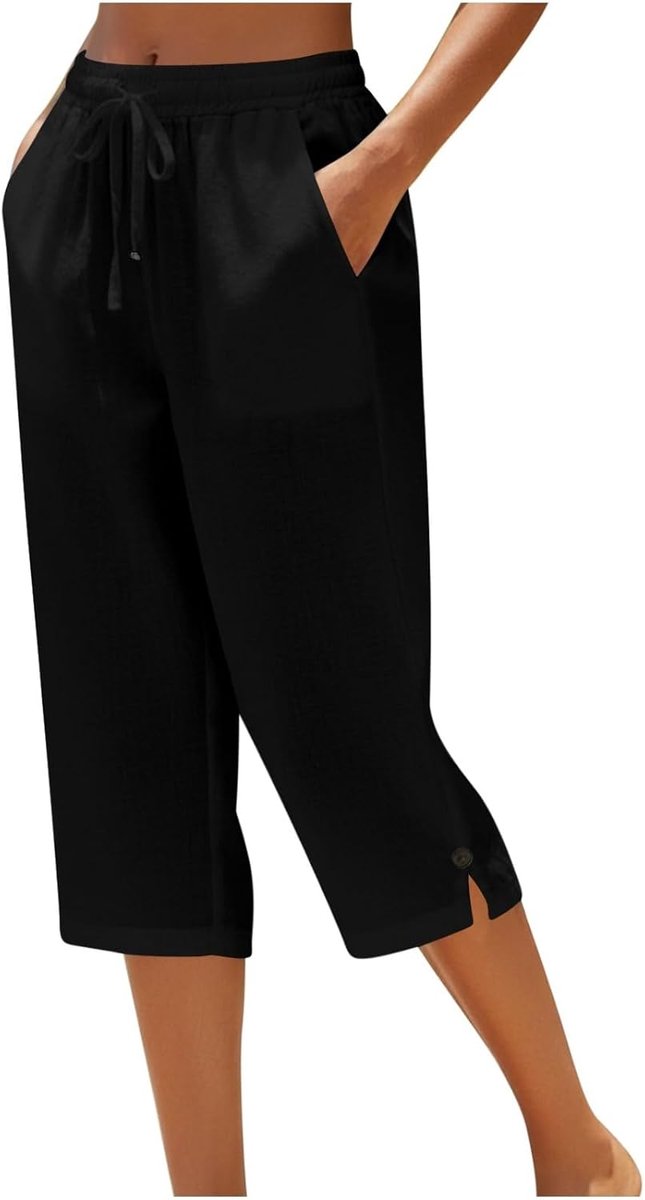 Broek Dames Zomer Brede Hoge Taille Vloeiend Palazzo Lichtgewicht met Zakken Chic Strand Bohemian Losse Rechte Katoenen Mode A124