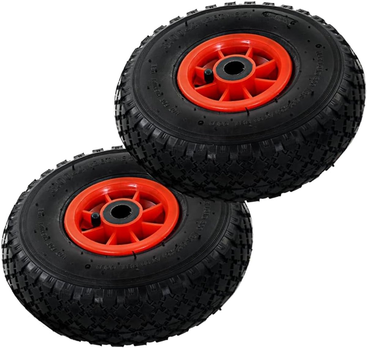 Steekwagenwielen 2 stuks. Rubber 3.00-4, 245x82 mm lekvrij