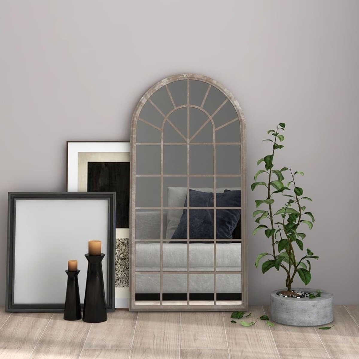 Zandkleuren 90 x 45 cm ijzer voor gebruik binnenshuis met robuust frame in roestlook voor decoratieve wandvormgeving en kamerdesign