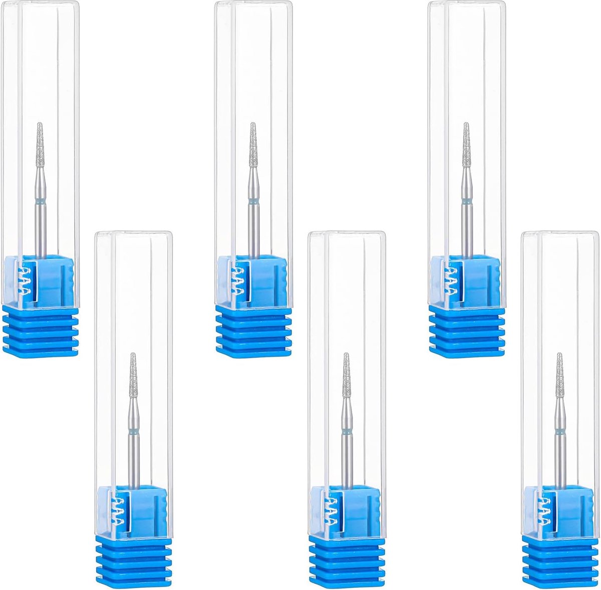 6 stuks nagelriemborer, herbruikbare nagelfreesbits met etui, diamantvlam nagelriemfrees, professioneel nagelriemreinigingsgereedschap met middelgrote korrelgrootte voor nagelverzorging