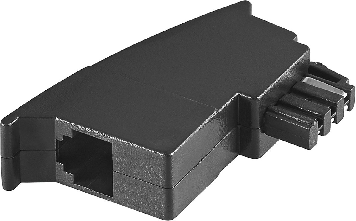 Goobay TAE telefoon adapter stekker, TAE-F-stekker naar RJ11-bus (6P4C), zwart