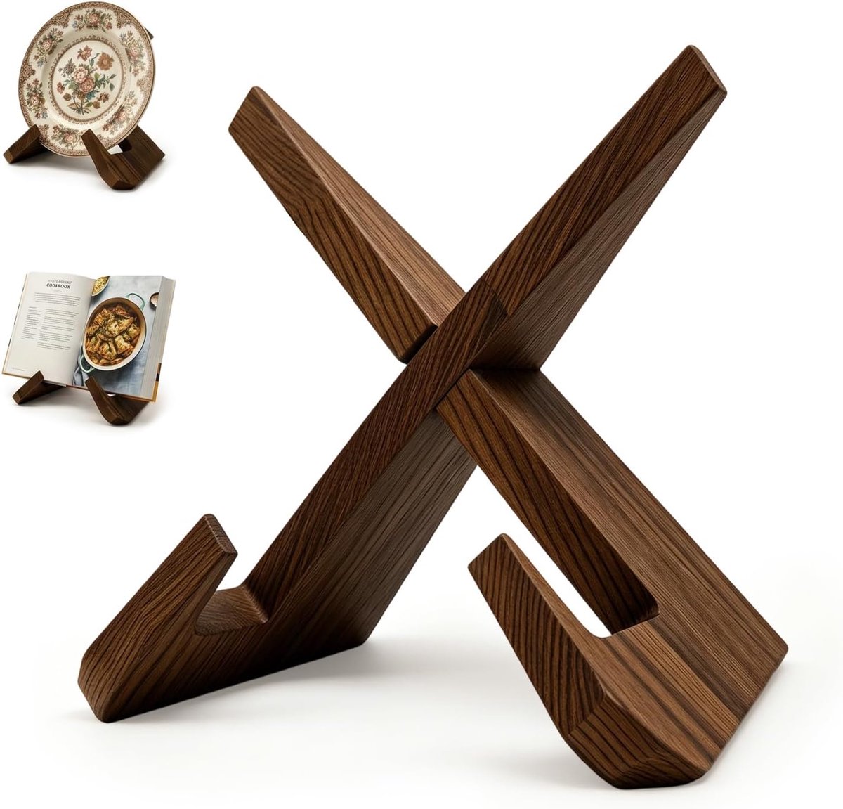 1 stuk - Houten tafelhouder - 16,6 cm, multifunctioneel hanger voor schilderijen en tafeldecoratie, stevige opstelling voor het tonen van bordjes, foto's of decoratieve elementen