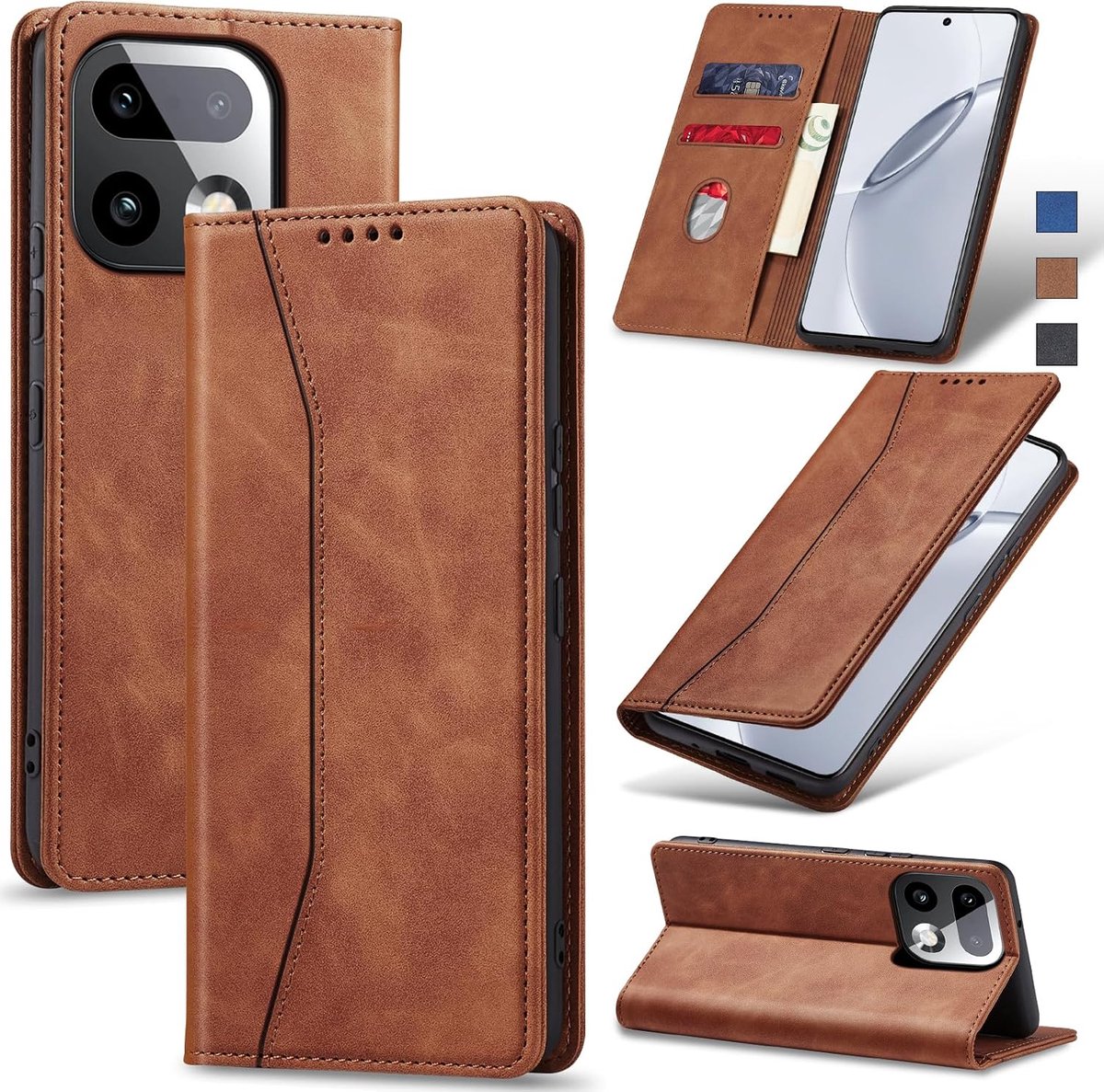 Hoesje voor Realme 16 Pro Plus,Bruin