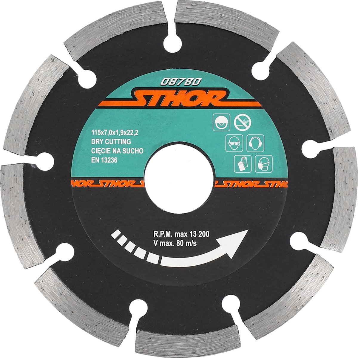 STHOR Diamantschijf Haakse Slijper - 13.200 RPM - Droog Zagen - Keramiek, Beton, Steen & Baksteen