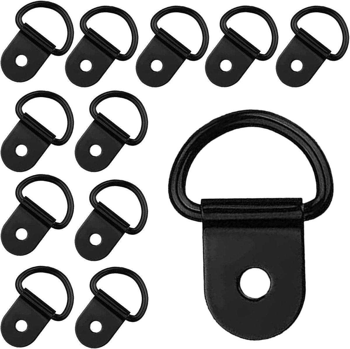 Set van 12 D-ringen, Lashing Rings 36 x 25 mm, Universele Bevestigingsogen voor het Beveiligen van Lading in Trailer, Auto of Vrachtwagen